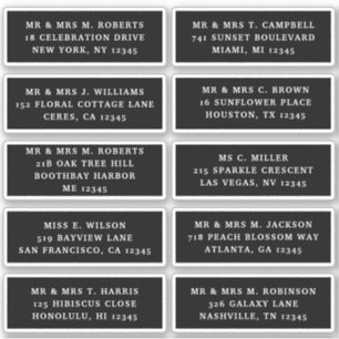 10 Individual Guest Name Address Party Wedding