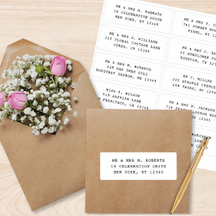 10 Individual Guest Name Address Party Wedding
