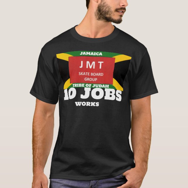 10 JOB WORKS. Basic Dark T-Shirt (Front)