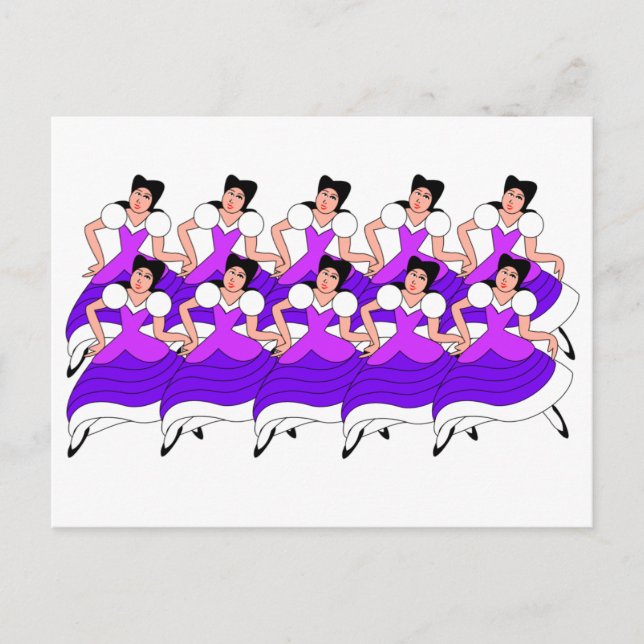 10 Ladies Dancing Postcard (Front)