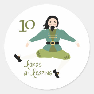 10 Lords A-Leaping Classic Round Sticker
