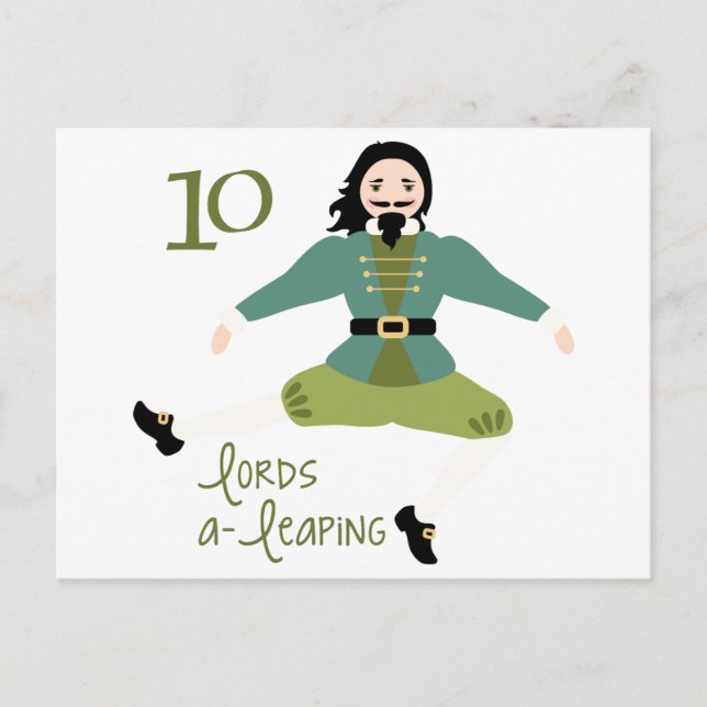 10 Lords A-Leaping Postcard (Front)
