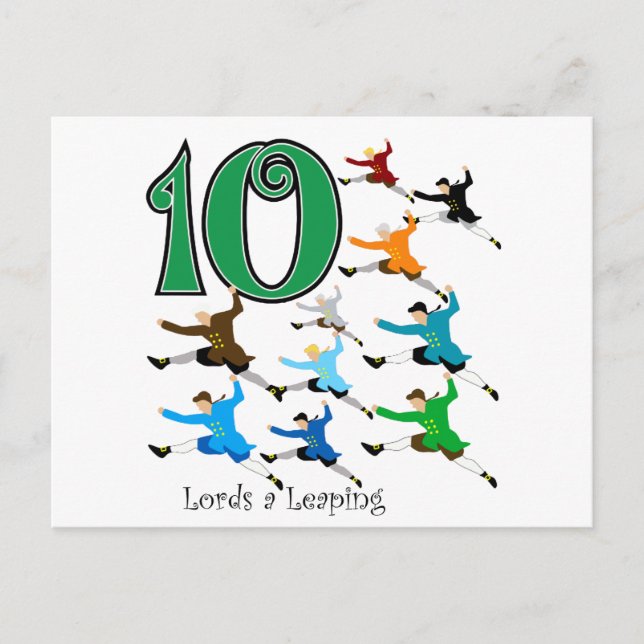 10 Lords Leaping Postcard (Front)