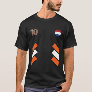 10 Netherlands Football Soccer Netherlands Flag T-Shirt