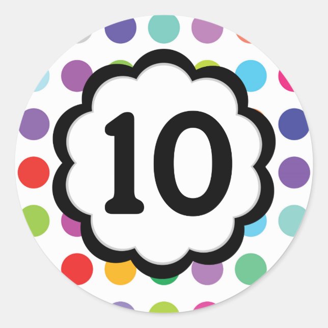 10 - Numbers Round Sticker (Front)