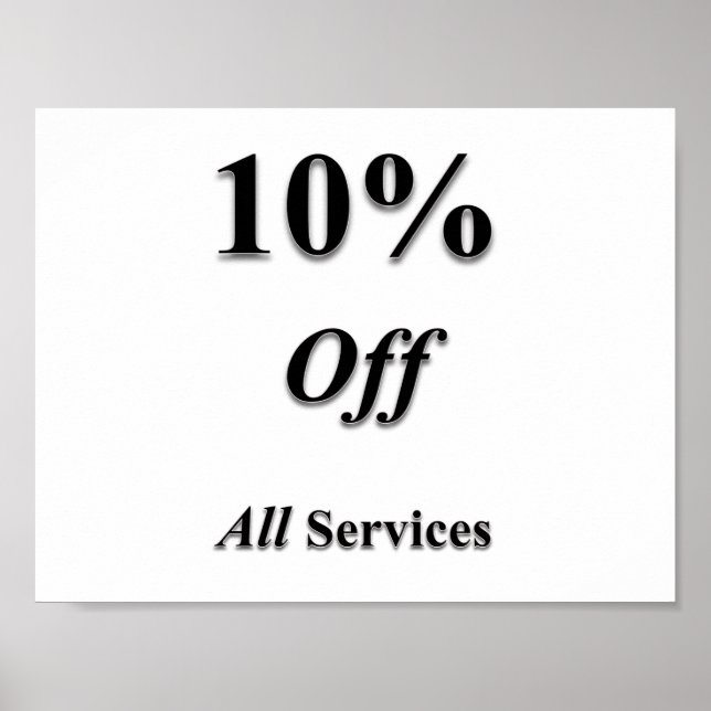 10% Off all Services Poster Matte (Front)