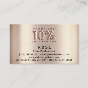 10% Off Discount Logo Thank Rose US American Flags Appointment Card