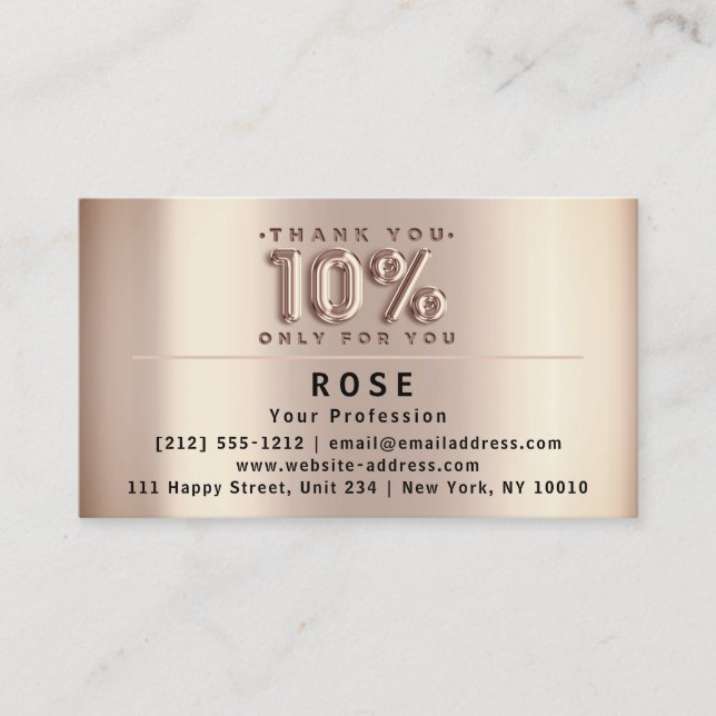10% Off Discount Logo Thank Rose US American Flags Appointment Card (Front)