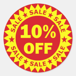 10% Off Sale Stickers