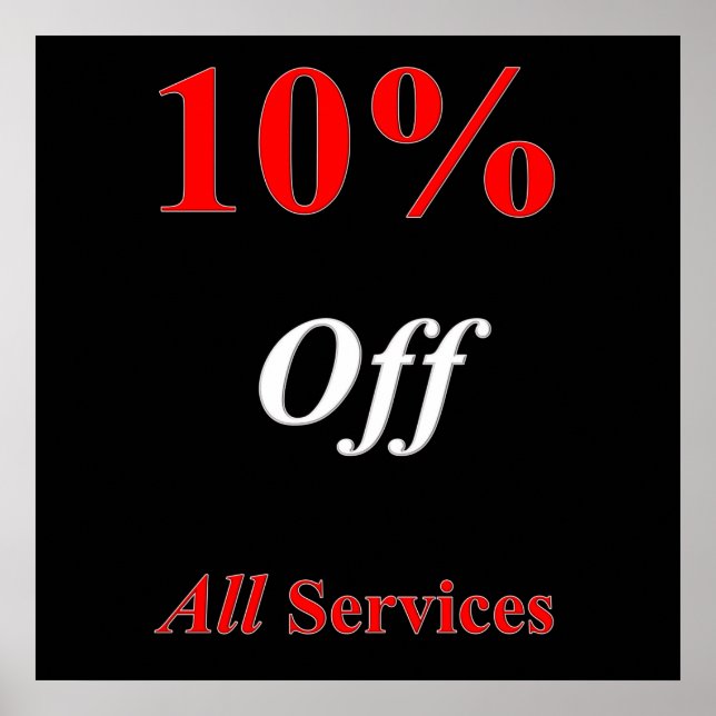 10% off Services Poster Matte (Front)