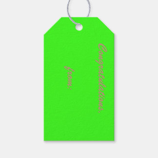 10-Pack of Custom Neon Green Gift Tags