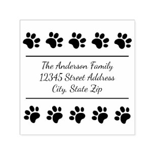 10 Paw Prints - Square Self Inking Stamp