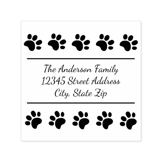 10 Paw Prints - Square Self Inking Stamp (Design)