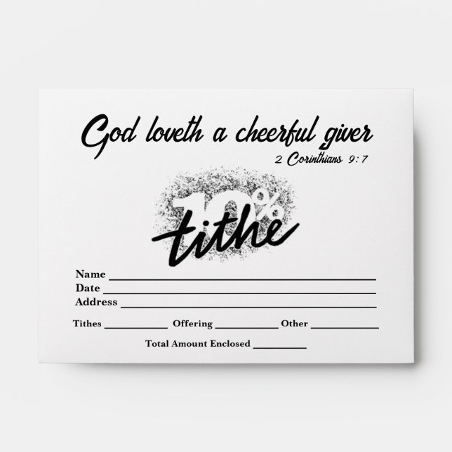 10 Percent Tithes & Offering Envelopes (Front)