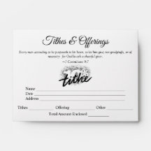10 percent Tithes & Offering Envelopes