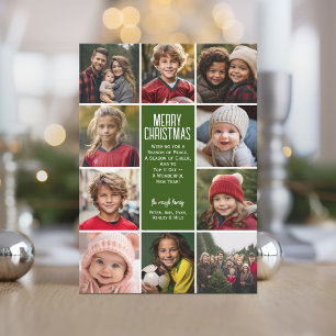 10 Photo Border - Merry Christmas Retro Line Art Holiday Card