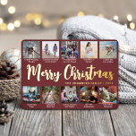 10 Photo Burgundy Merry Christmas Modern Collage<br><div class="desc">Send stylish joyful greetings and share 10 of your favourite pictures with a custom photo collage burgundy and gold foil holiday card. All text on this template is simple to personalise to include any wording, such as Merry Christmas, Happy Holidays, Seasons Greetings, New Year Cheers etc. (IMAGE PLACEMENT TIP: An...</div>