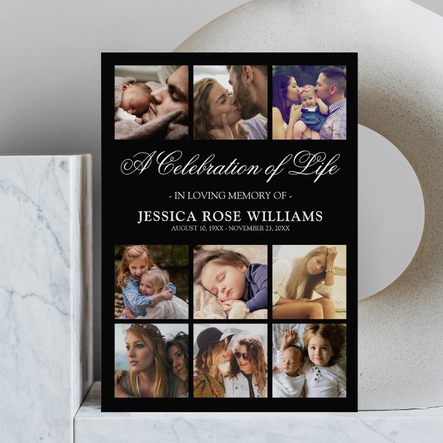 10 Photo Celebration of Life Funeral Invitation (Creator Uploaded)