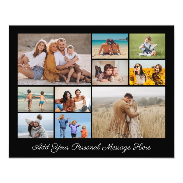 10 Photo Collage Add A Greeting Photo Enlargement (Front)