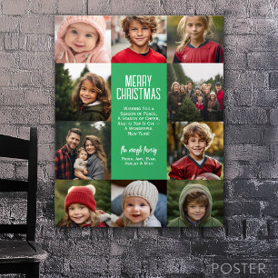 10 Photo Collage Border - Type In Center Merry Poster
