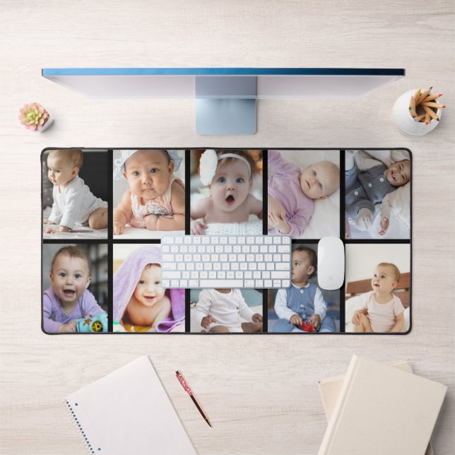 10 Photo Collage Custom Gift Desk Mat (Office 1)