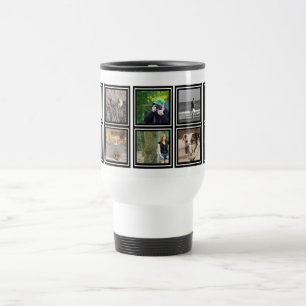 10 Photo Collage Custom Instagram Modern Travel Mug