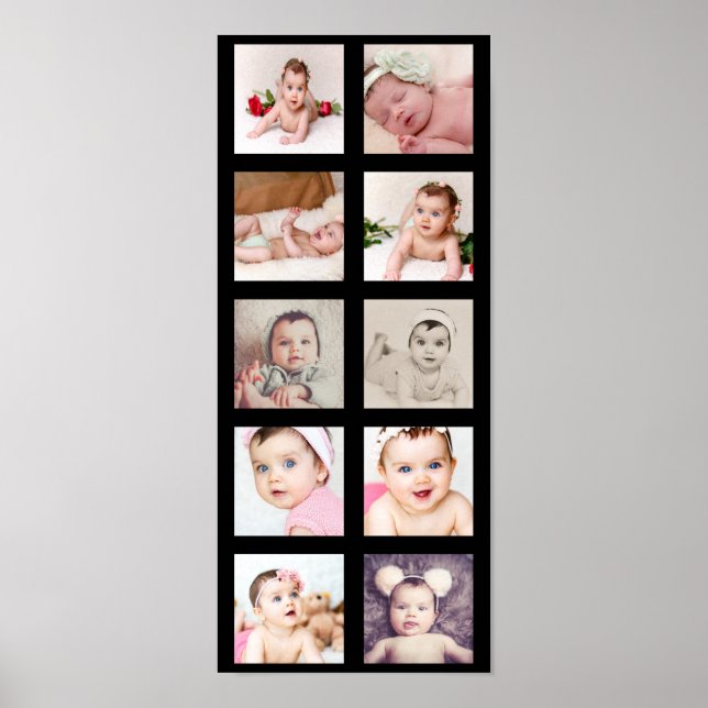 10 Photo Collage Custom Personalized Poster (Front)