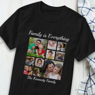 10 Photo Collage Family Is Everything Family Name T-Shirt