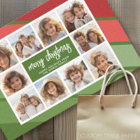 10 Photo Collage - Merry Christmas Retro Stripes