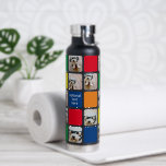 10 photo collage modern cube red blue green yellow water bottle<br><div class="desc">Photo montage -- Use your favourite photo or pictures to make a fun keepsake to share with friends. This modern grid is a unique and eye catching display of your photos. This is set up to be a free online photo collage maker for your instagram or other square photos. If...</div>