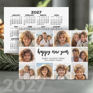10 Photo Collage - New Year - 2027 Calendar Holiday Card