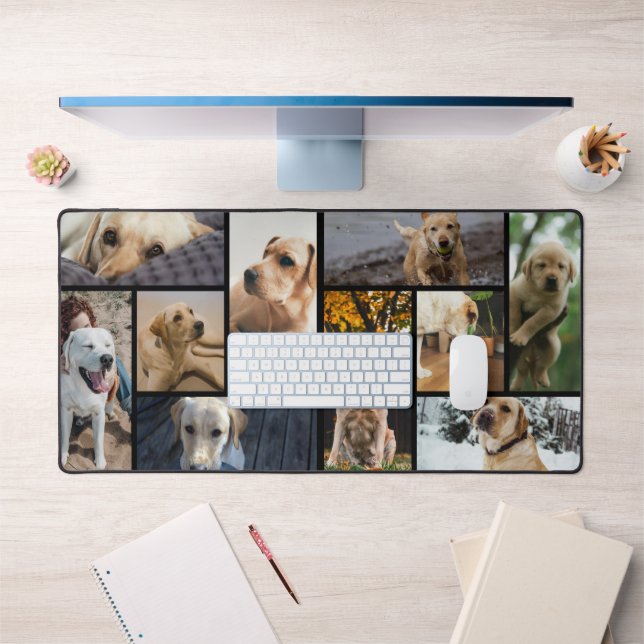 10 Photo Collage Personalised  Desk Mat (Office 1)