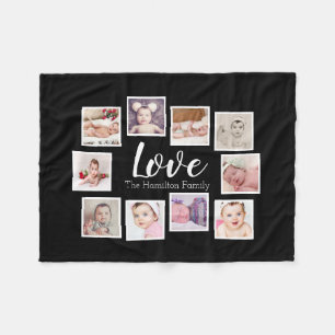 10 Photo Collage Personalised Fleece Blanket