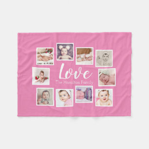 10 Photo Collage Personalised Fleece Blanket