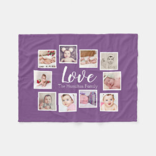 10 Photo Collage Personalised Fleece Blanket