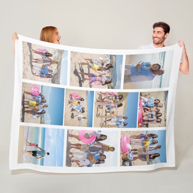 10 Photo Collage Personalised Fleece Blanket (In Situ)