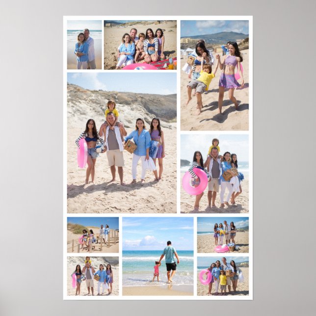 10 Photo Collage Personalised Poster (Front)