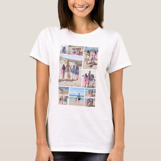 10 Photo Collage Personalised T-Shirt (Front)