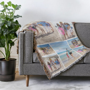 10 Photo Collage Personalised Throw Blanket