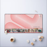 10 Photo Collage Retro Curve and Stripe blush pink Desk Mat<br><div class="desc">This fun photo montage includes a place for 10 pictures. The grid includes a square shaped photo collage with plenty of room to add your favourite party pics. The retro stripe pattern in pastel and blush pink colours adds a bit of whimsy to the design. Square photos work best with...</div>