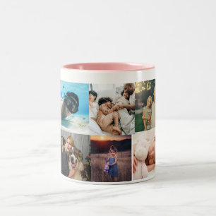 10 Photo Collage Two-Tone Coffee Mug