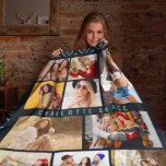 10 Photo Modern Geometric Stylish Name Fleece Blanket<br><div class="desc">10 Photo Modern Geometric Stylish Name Fleece Blanket features ten of your favourite pictures for an easy and quick DIY add your own photo collage. Personalise with your name and surrounded with a geometric pattern. Makes a perfect gift for Christmas, birthdays, Mother's Day, Father's Day. sisters, best friends and more....</div>