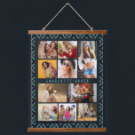 10 Photo Modern Geometric Stylish Name Hanging Tapestry<br><div class="desc">10 Photo Modern Geometric Stylish Name Wall Hanging Tapestry features ten of your favourite pictures for an easy and quick DIY add your own photo collage. Personalise with your name and surrounded with a geometric pattern. Makes a perfect gift for Christmas, birthdays, Mother's Day, Father's Day. sisters, best friends and...</div>