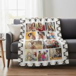 10 Photo Modern Groovy Daisy Flower Stylish Name Fleece Blanket<br><div class="desc">10 Photo Modern Groovy Daisy Flower Stylish Name Fleece Blanket features ten of your favourite pictures for an easy and quick DIY add your own photo collage. Personalise with your name and surrounded with a retro groovy daisy flower and chequerboard pattern. Makes a perfect gift for Christmas, birthdays, Mother's Day,...</div>