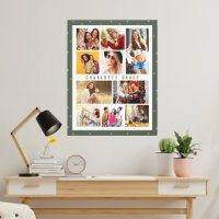 10 Photo Modern Stars Stylish Green Name