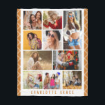 10 Photo Simple Modern Minimal Plaid Chic Name Fleece Blanket<br><div class="desc">10 Photo Simple Modern Minimal Brown Plaid Preppy Chic Name Fleece Blanket features ten of your favourite pictures for an easy and quick DIY add your own photo collage. Personalise with your name at the base. Makes a perfect gift for Christmas, birthdays, Mother's Day, sisters, best friends and more. Designed...</div>