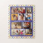 10 Photo Trendy Modern Colourful Geometric Name Jigsaw Puzzle<br><div class="desc">10 Photo Trendy Modern Colourful Geometric Name Jigsaw Puzzle features ten of your favourite pictures for an easy and quick DIY add your own photo collage. Personalise with your name and surrounded with a colourful geometric pattern. Makes a perfect gift for Christmas, birthdays, Mother's Day, Father's Day. sisters, best friends...</div>