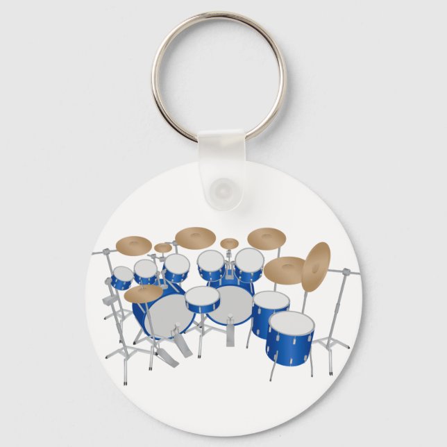10 Piece Drum Kit: Vector Drawing: Key Ring (Front)