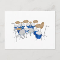 10 Piece Drum Kit: Vector Drawing: