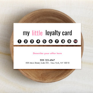 10 Punch Pink Beauty Salon Customer Loyalty Card
